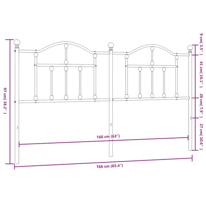 vidaXL Metal Replace Headboard Black 160 cm 6
