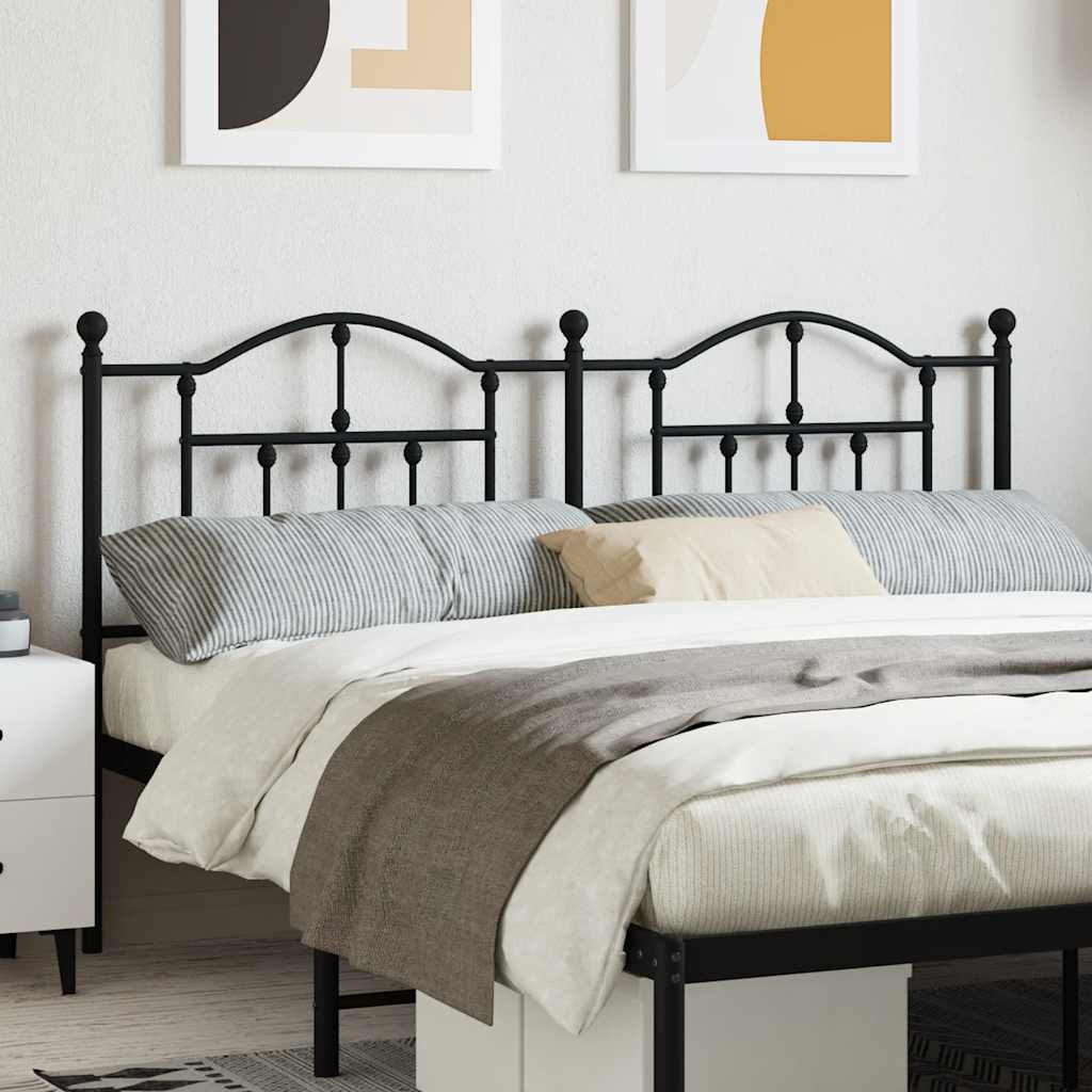 vidaXL Metal Replace Headboard Black 160 cm 1