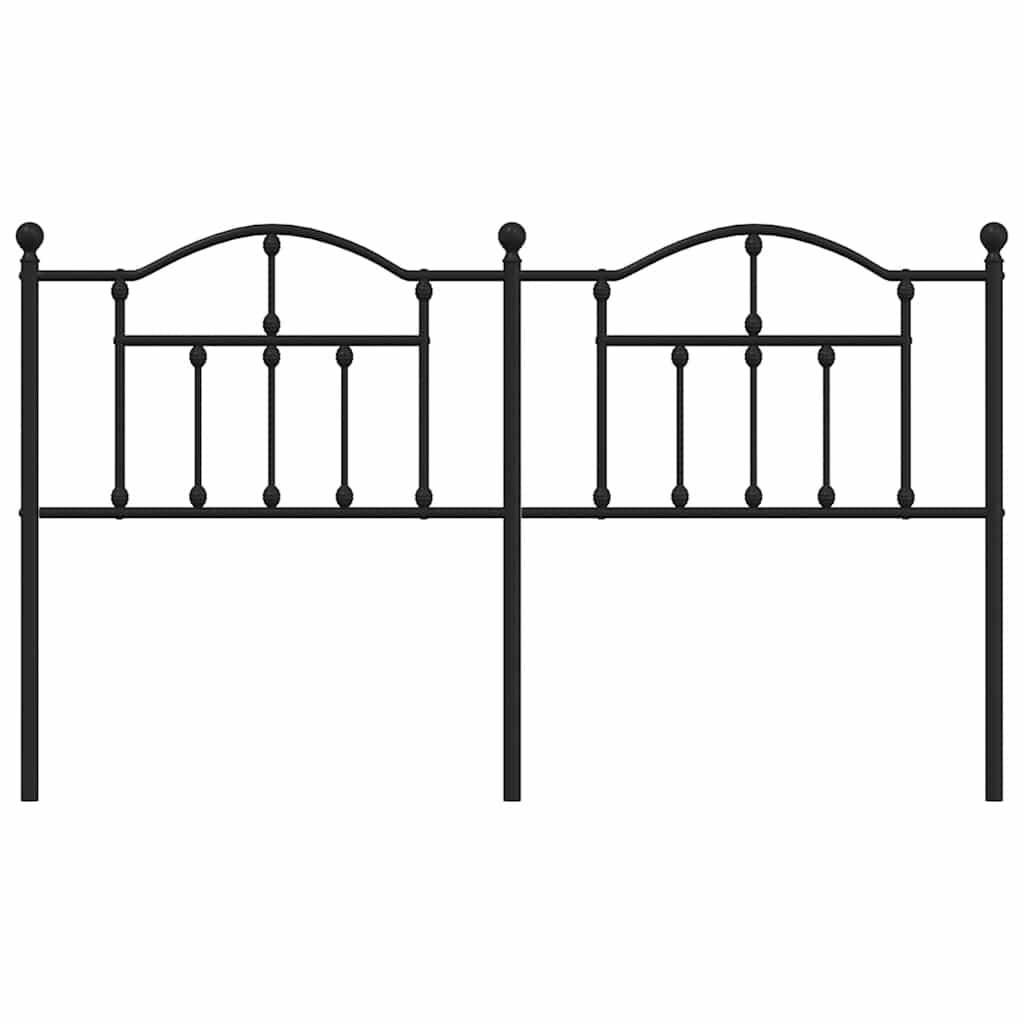 vidaXL Metal Replace Headboard Black 180 cm 4