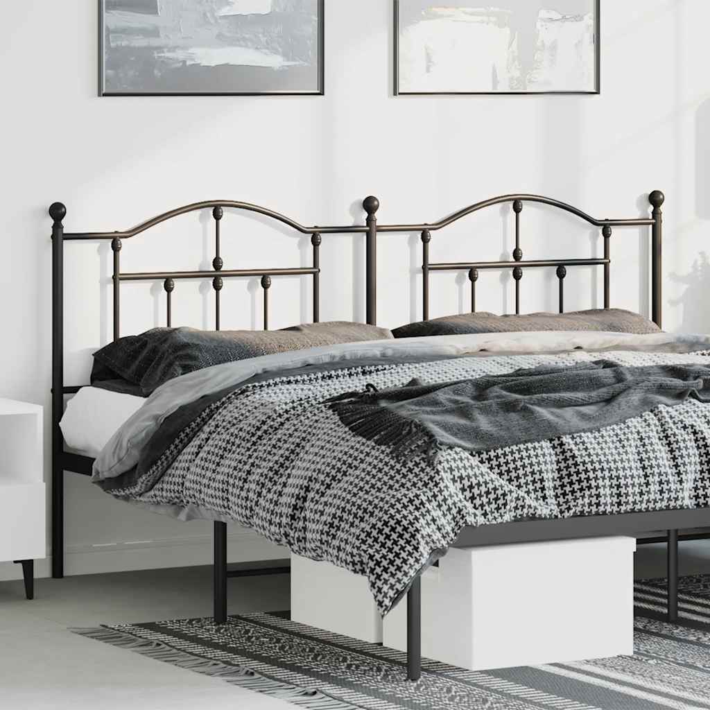 vidaXL Metal Replace Headboard Black 180 cm 1