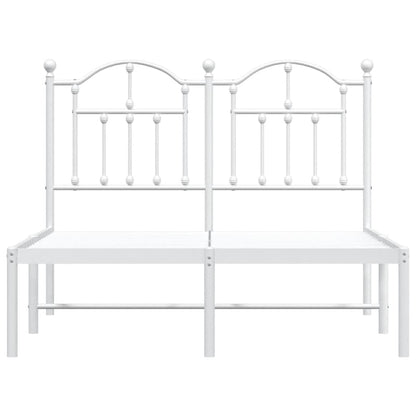 vidaXL Metal Bed Frame without Mattress with Headboard White 120x200cm 5