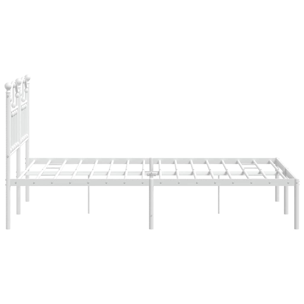 vidaXL Metal Bed Frame without Mattress with Headboard White 120x200cm 6