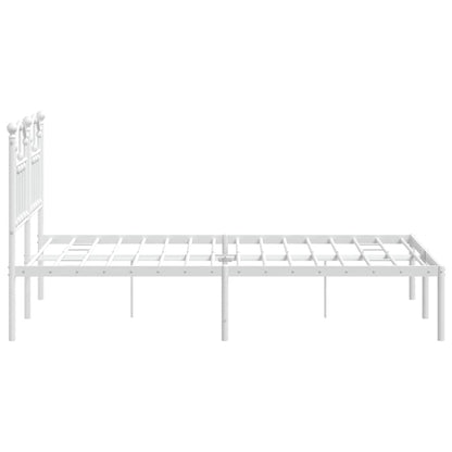 vidaXL Metal Bed Frame without Mattress with Headboard White 120x200cm 6