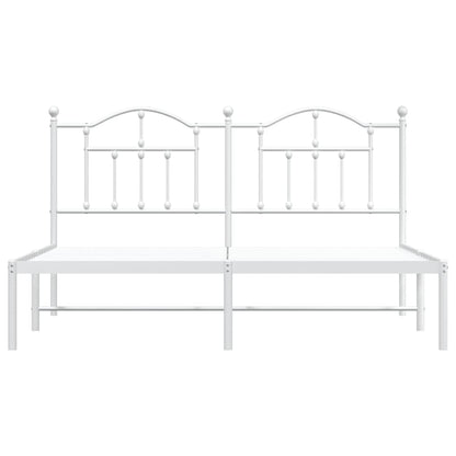 vidaXL Metal Bed Frame without Mattress with Headboard White 183x213cm 6