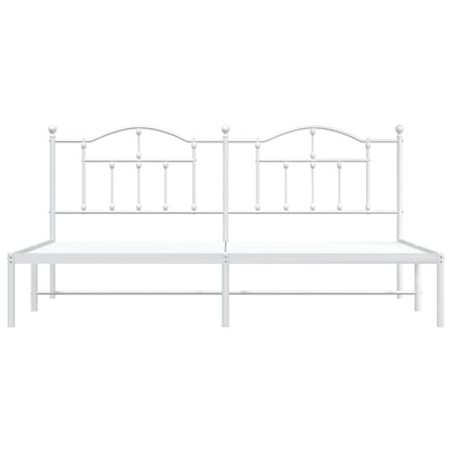 vidaXL Metal Bed Frame without Mattress with Headboard White 193x203cm 6
