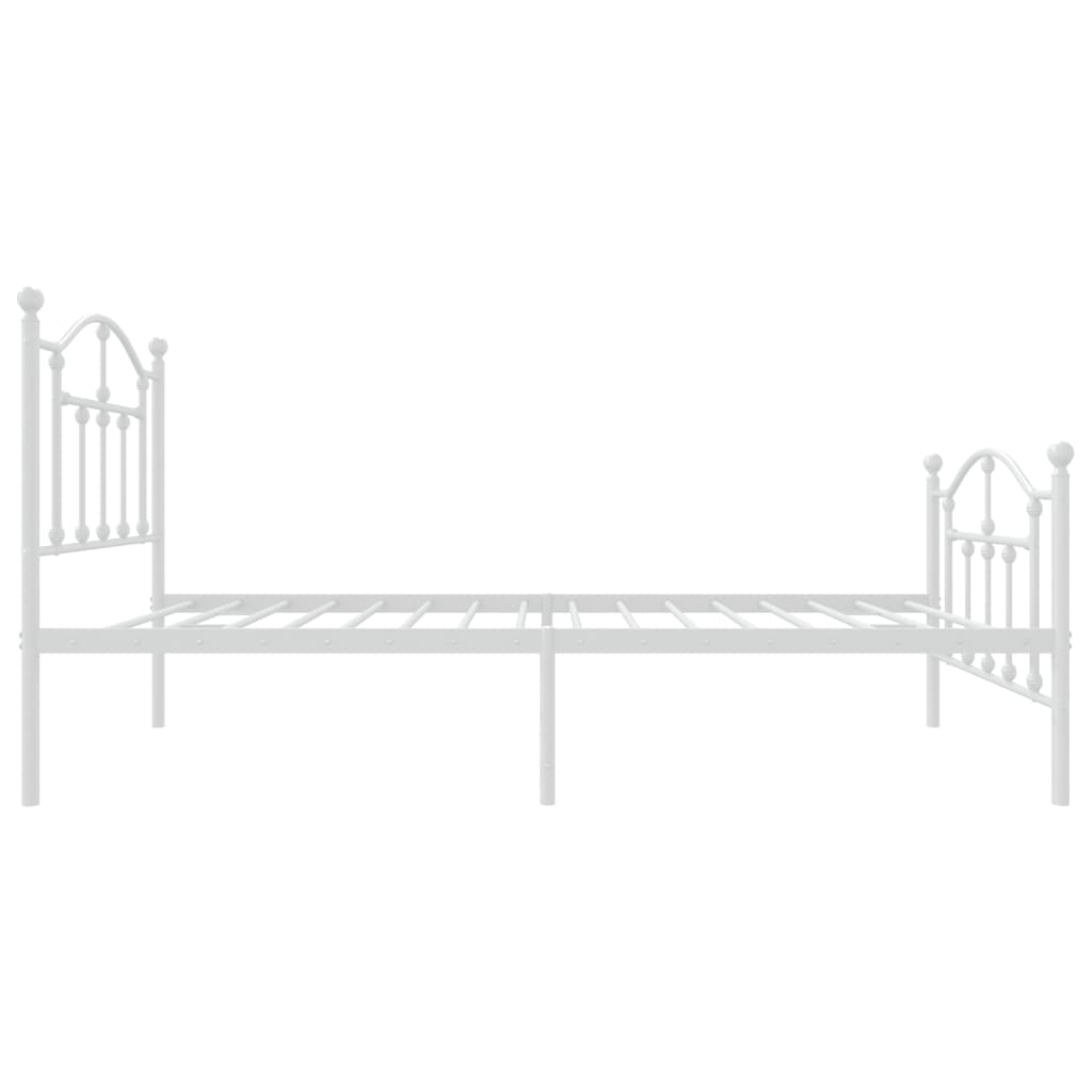 Metal Bed Frame without Mattress with Footboard with Headboard & Footboard White 75 cm 190 cm