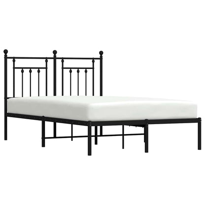 vidaXL Metal Bed Frame without Mattress with Headboard Black 120x190cm 5