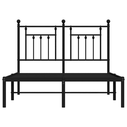 vidaXL Metal Bed Frame without Mattress with Headboard Black 120x190cm 6