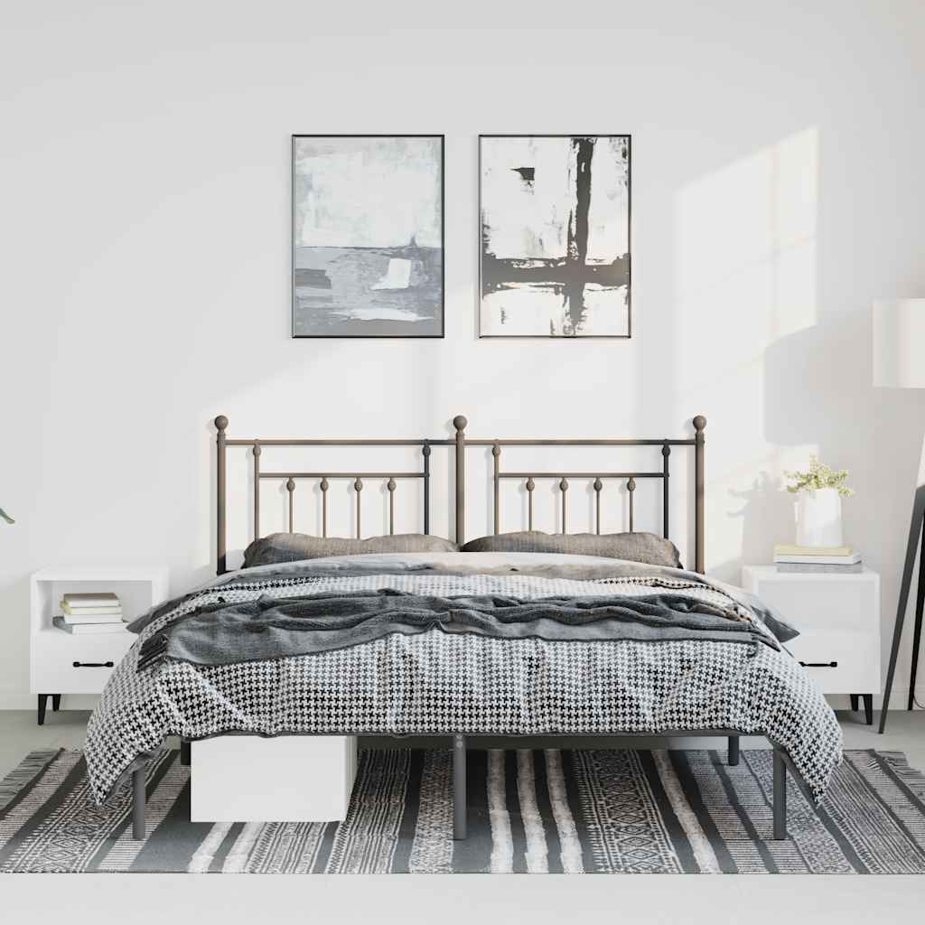 vidaXL Bed Frame | Black | Powder-Coated Steel | 135 x 190 cm | Bed Frame 4