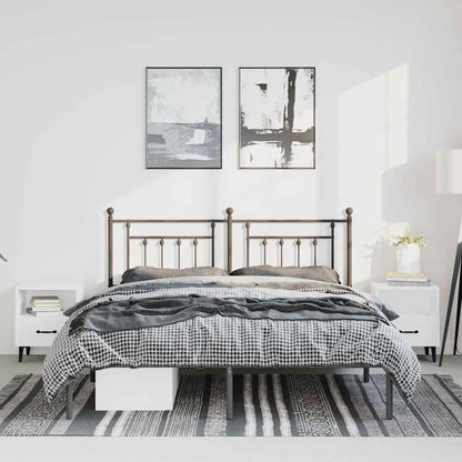 vidaXL Bed Frame | Black | Powder-Coated Steel | 135 x 190 cm | Bed Frame 4
