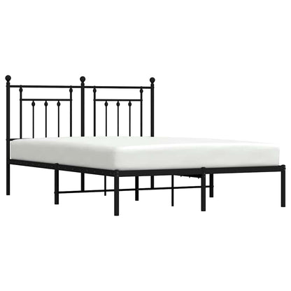 vidaXL Metal Bed Frame without Mattress with Headboard Black 140x190cm 5