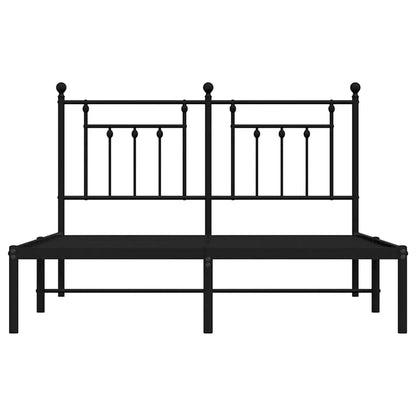 vidaXL Metal Bed Frame without Mattress with Headboard Black 140x190cm 6