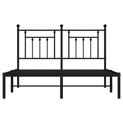 vidaXL Metal Bed Frame without Mattress with Headboard Black 140x200cm 6