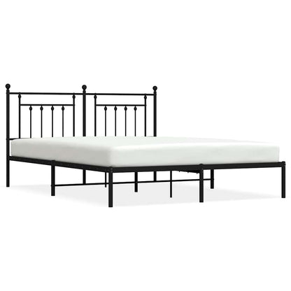 vidaXL Metal Bed Frame without Mattress with Headboard Black 183x213cm 2