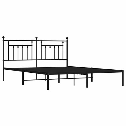 vidaXL Metal Bed Frame without Mattress with Headboard Black 183x213cm 3