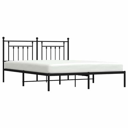 vidaXL Metal Bed Frame without Mattress with Headboard Black 183x213cm 5