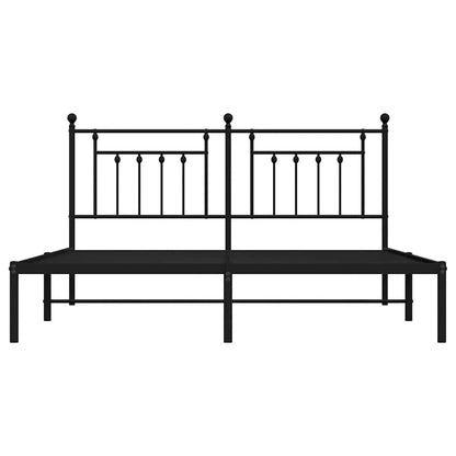vidaXL Metal Bed Frame without Mattress with Headboard Black 183x213cm 6