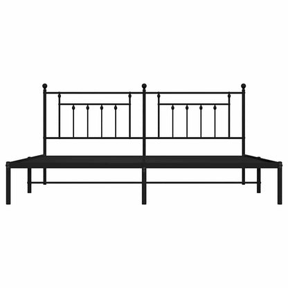 vidaXL Metal Bed Frame without Mattress with Headboard Black 193x203cm 6