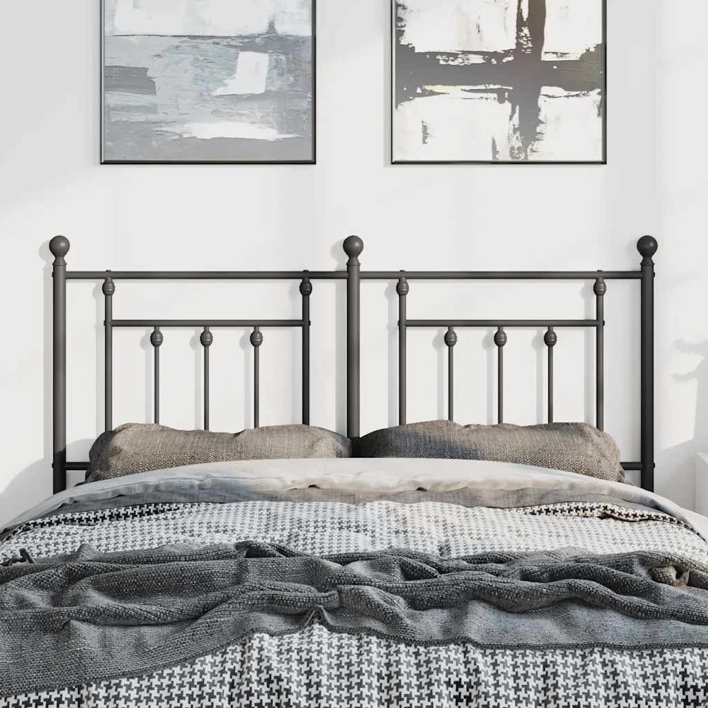 vidaXL Metal Replace Headboard Black 135 cm 3