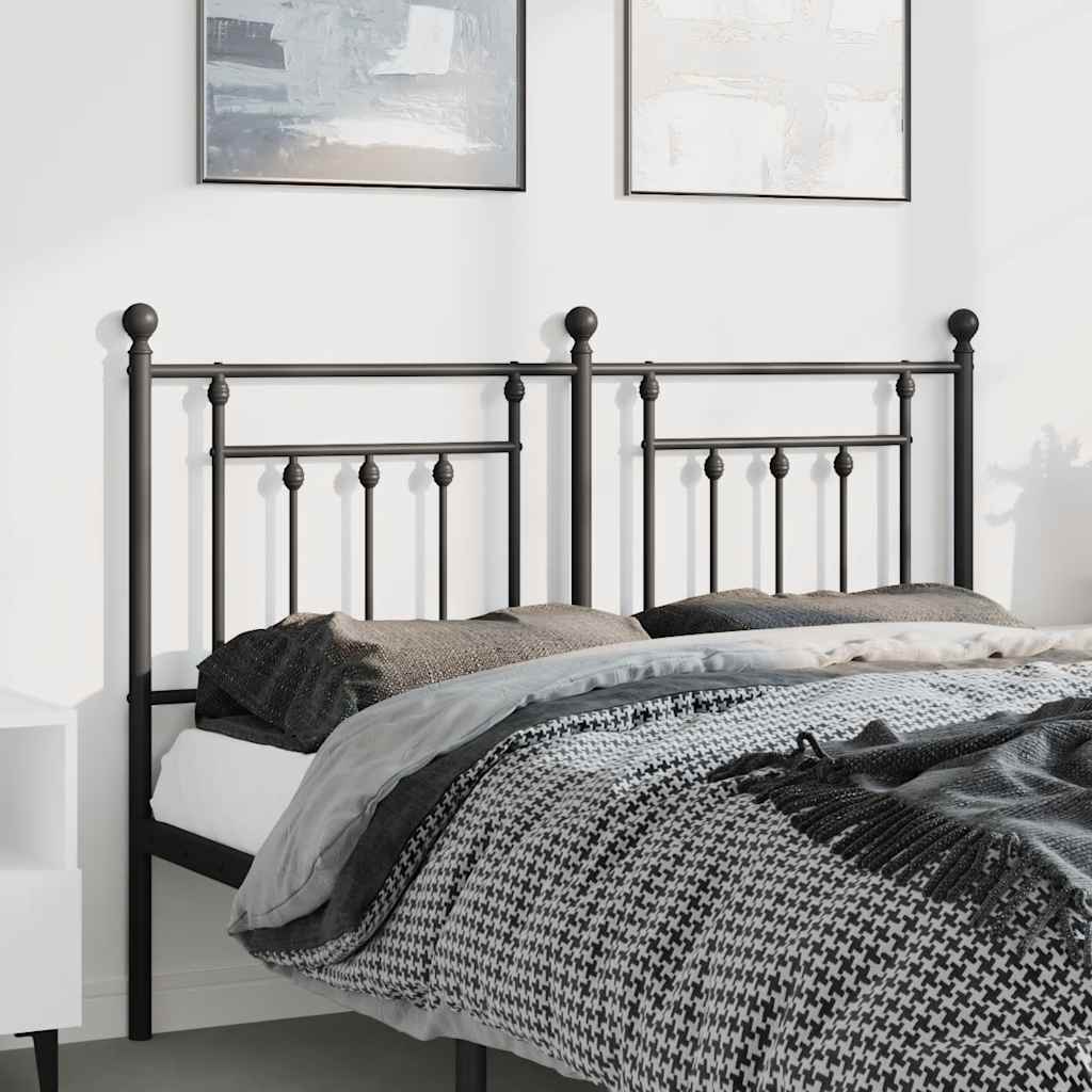 vidaXL Metal Replace Headboard Black 135 cm 1