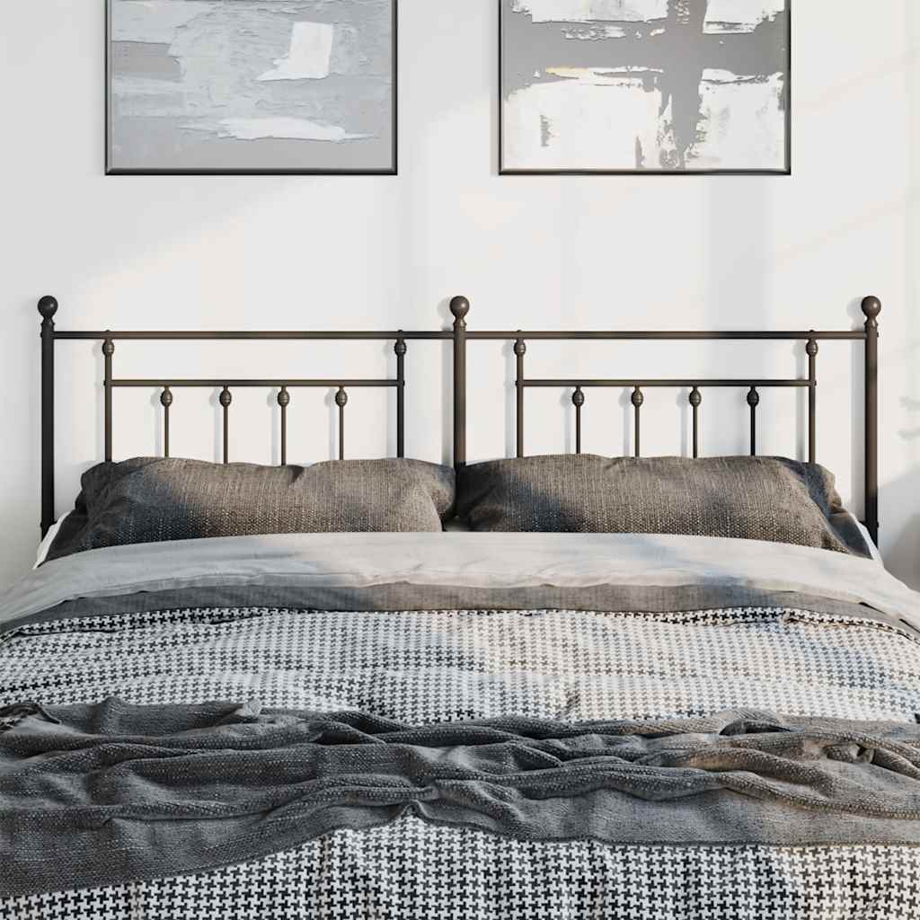 vidaXL Metal Replace Headboard Black 180 cm 3