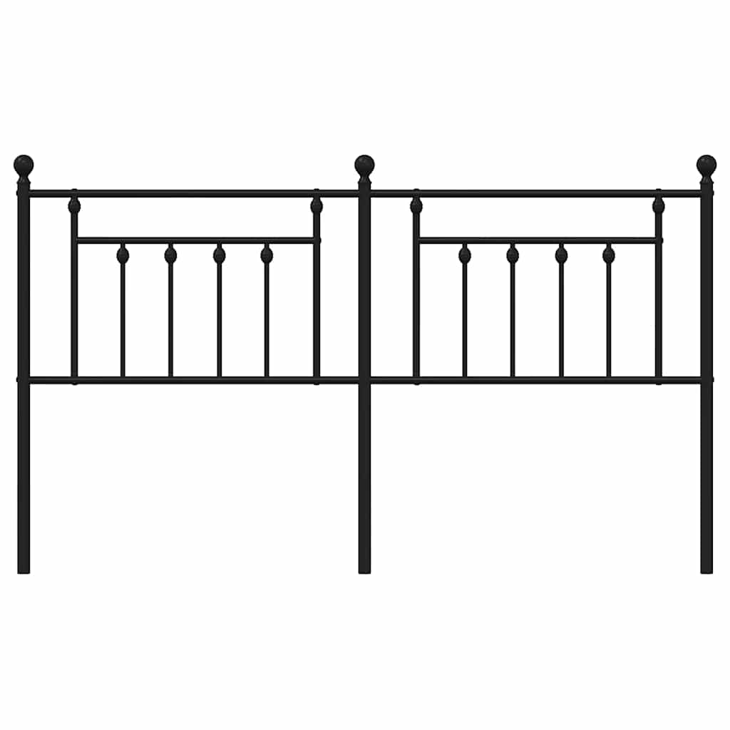 vidaXL Metal Replace Headboard Black 180 cm 4