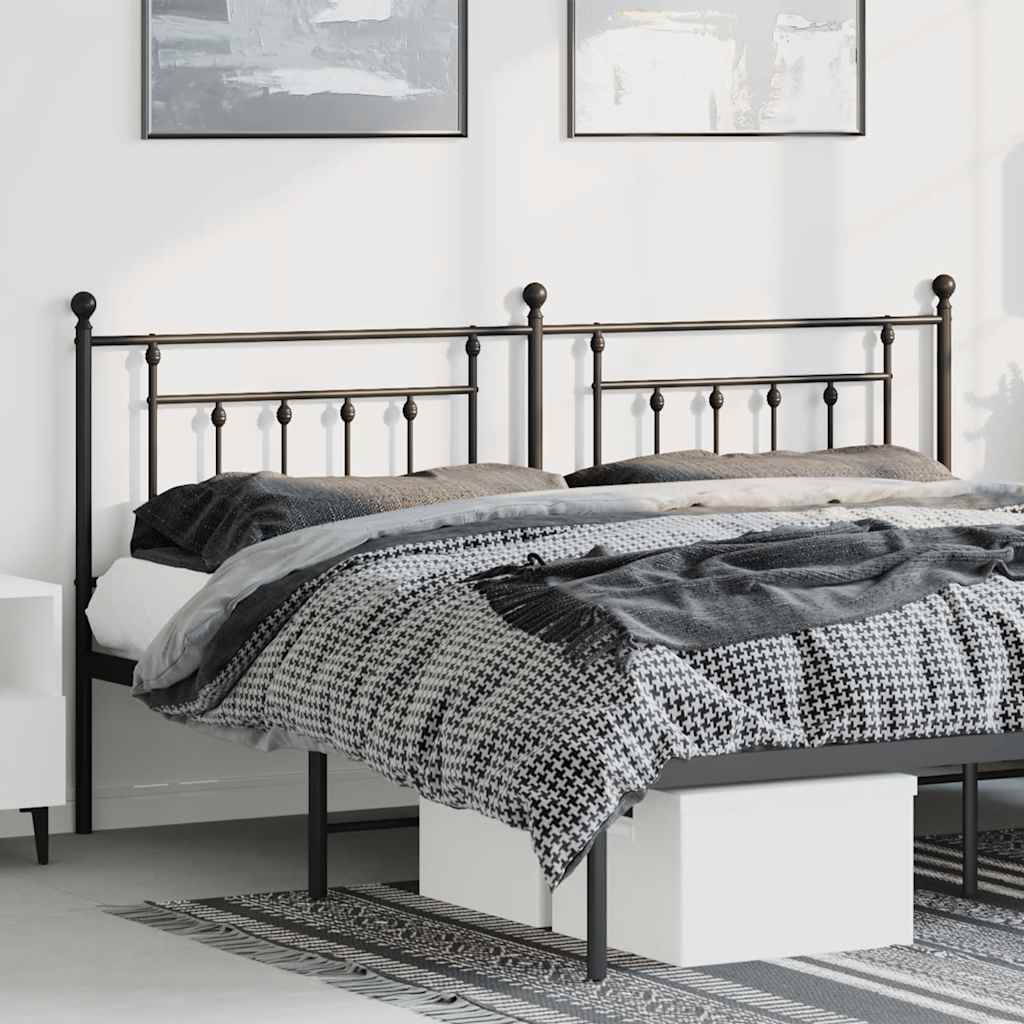 vidaXL Metal Replace Headboard Black 180 cm 1
