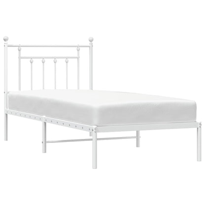 vidaXL Metal Bed Frame without Mattress with Headboard White 90x190cm 5