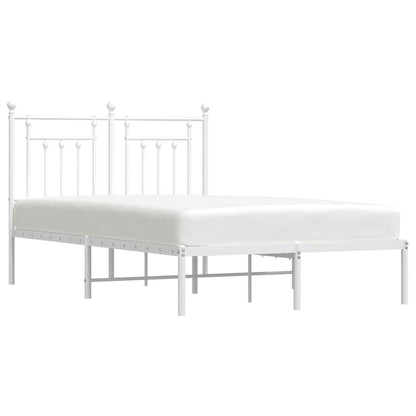 vidaXL Metal Bed Frame without Mattress with Headboard White 120x190cm 5