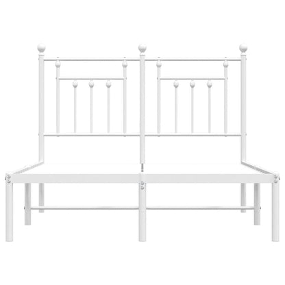 vidaXL Metal Bed Frame without Mattress with Headboard White 120x190cm 6