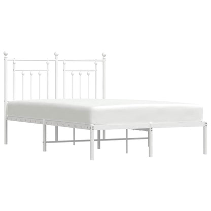 vidaXL Metal Bed Frame without Mattress with Headboard White 120x200cm 5