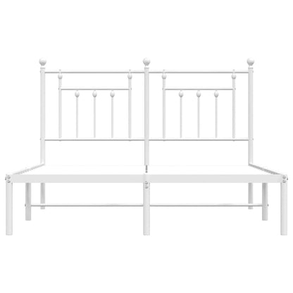 vidaXL Metal Bed Frame without Mattress with Headboard White 140x200cm 6