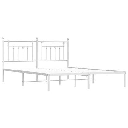 vidaXL Metal Bed Frame without Mattress with Headboard White 183x213cm 3
