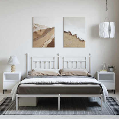 vidaXL Metal Bed Frame without Mattress with Headboard White 183x213cm 4