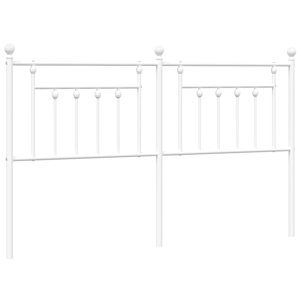 vidaXL Metal Replace Headboard White 160 cm 2
