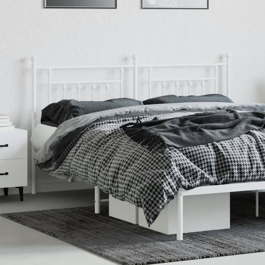 vidaXL Metal Replace Headboard White 160 cm 3