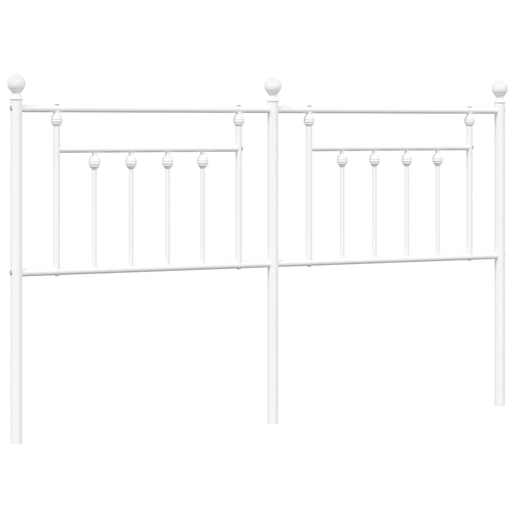 vidaXL Metal Replace Headboard White 180 cm 2
