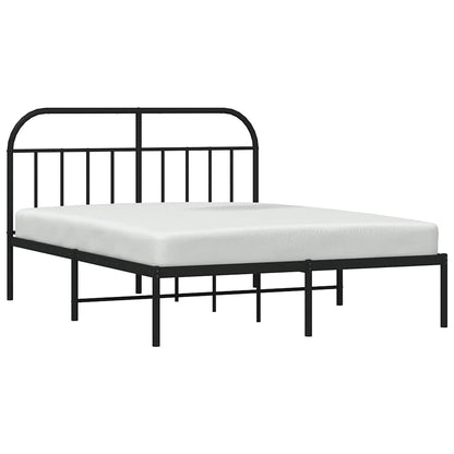 vidaXL Metal Bed Frame without Mattress with Headboard Black 140x190cm 5