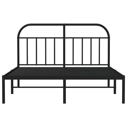 vidaXL Metal Bed Frame without Mattress with Headboard Black 140x190cm 6