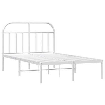 vidaXL Metal Bed Frame without Mattress with Headboard White 120x200cm 3