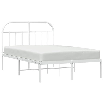 vidaXL Metal Bed Frame without Mattress with Headboard White 120x200cm 5