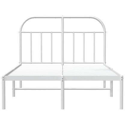 vidaXL Metal Bed Frame without Mattress with Headboard White 120x200cm 6