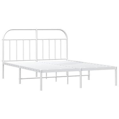 vidaXL Metal Bed Frame without Mattress with Headboard White 183x213cm 3