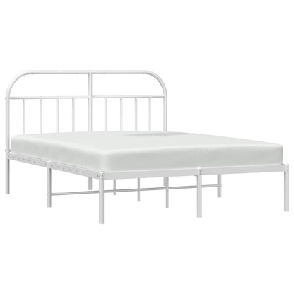 vidaXL Metal Bed Frame without Mattress with Headboard White 183x213cm 5