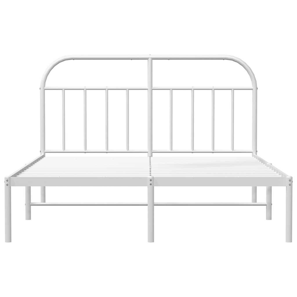 vidaXL Metal Bed Frame without Mattress with Headboard White 183x213cm 6