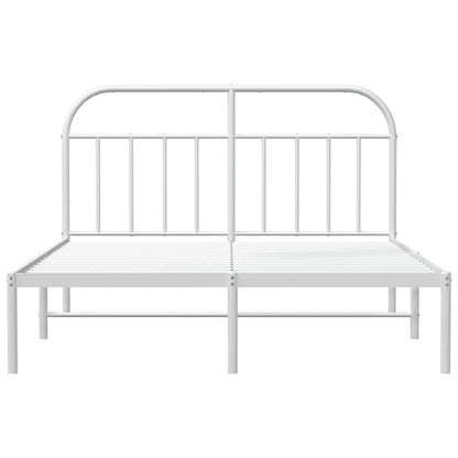 vidaXL Metal Bed Frame without Mattress with Headboard White 183x213cm 6