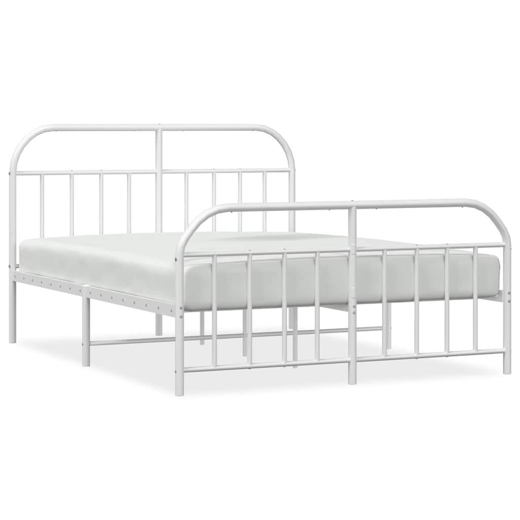 vidaXL Bed Frame | White | Steel | Double bed | Bed Frame | Rectangular 2