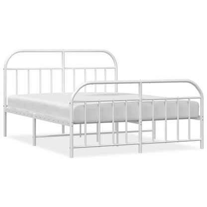 vidaXL Bed Frame | White | Steel | Double bed | Bed Frame | Rectangular 2