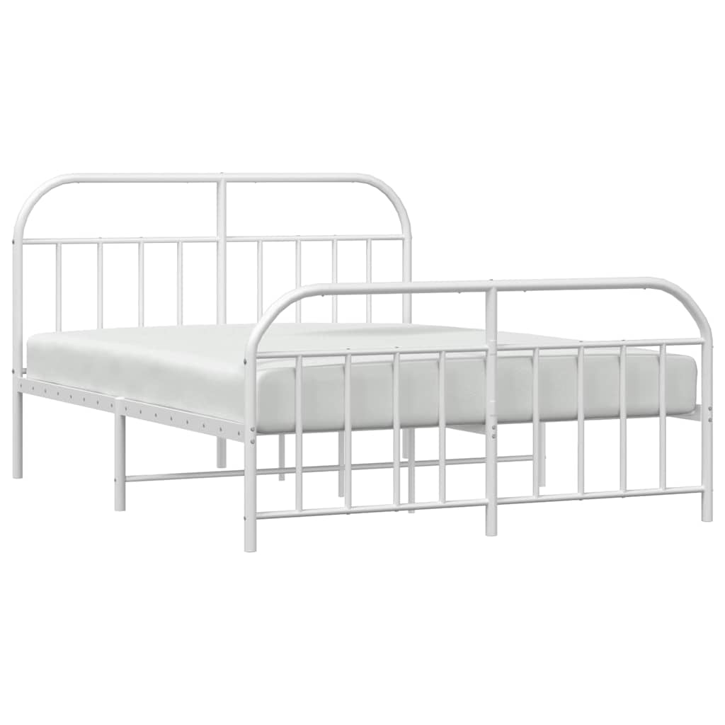 vidaXL Bed Frame | White | Steel | Double bed | Bed Frame | Rectangular 5
