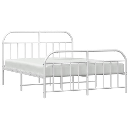 vidaXL Bed Frame | White | Steel | Double bed | Bed Frame | Rectangular 5